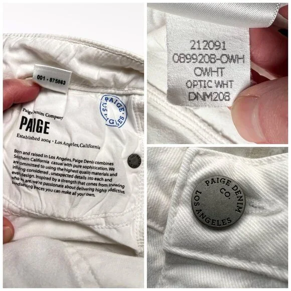 Paige Skyline Skinny Jeans White Low Rise Size 27 - Picture 4 of 9